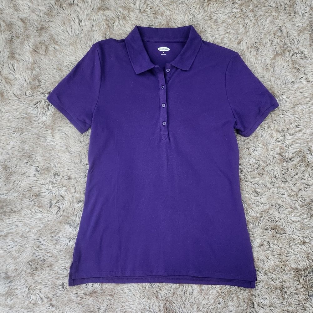 Old Navy Short Sleeve Collared Polo Shirt Purple‎ Women's Size Medium